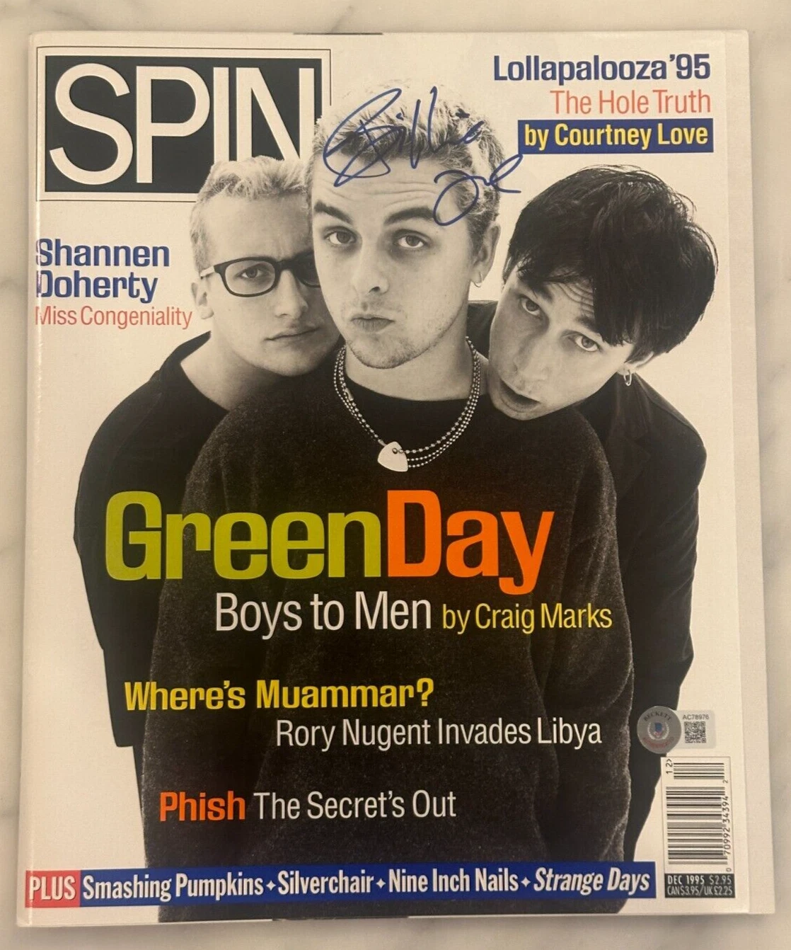 BILLIE JOE ARMSTRONG Signed DEC 1995 SPIN Magazine BAS LOA (NO Label) AUTO 10