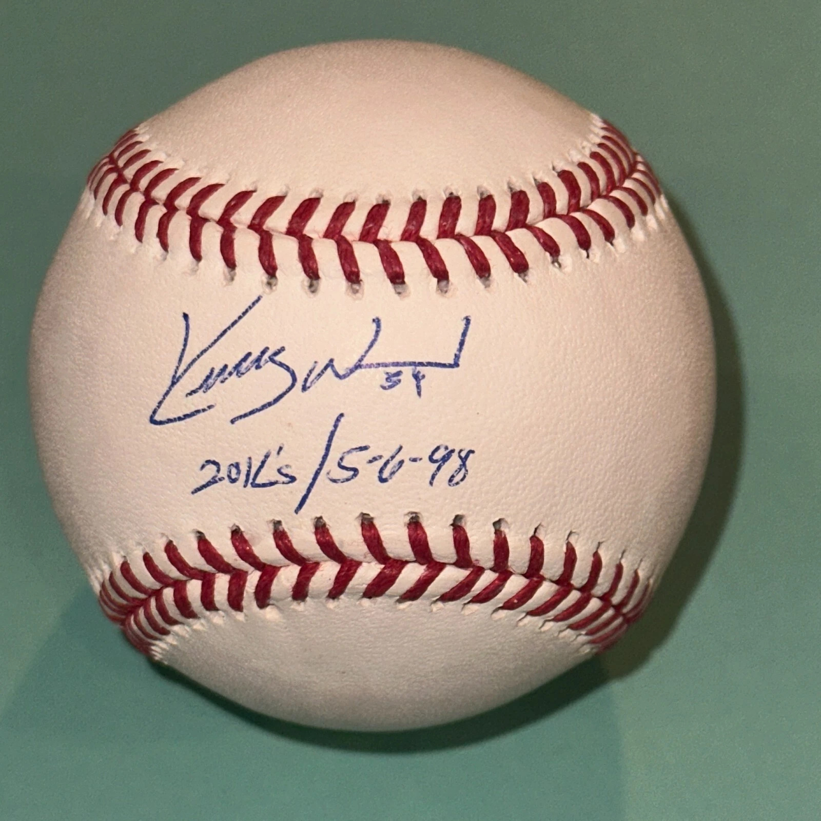 KERRY WOOD (Cubs) Signed Official MLB Baseball Beckett Witnessed w/ 20 Ks Insc