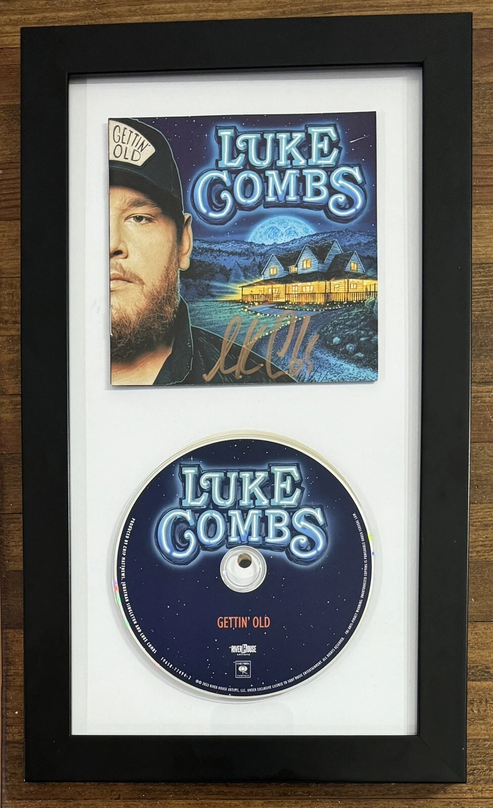 FRAMED LUKE COMBS SIGNED CD GETTIN OLD AUTOGRAPHED COVER BOOKLET BAS Beckett COA