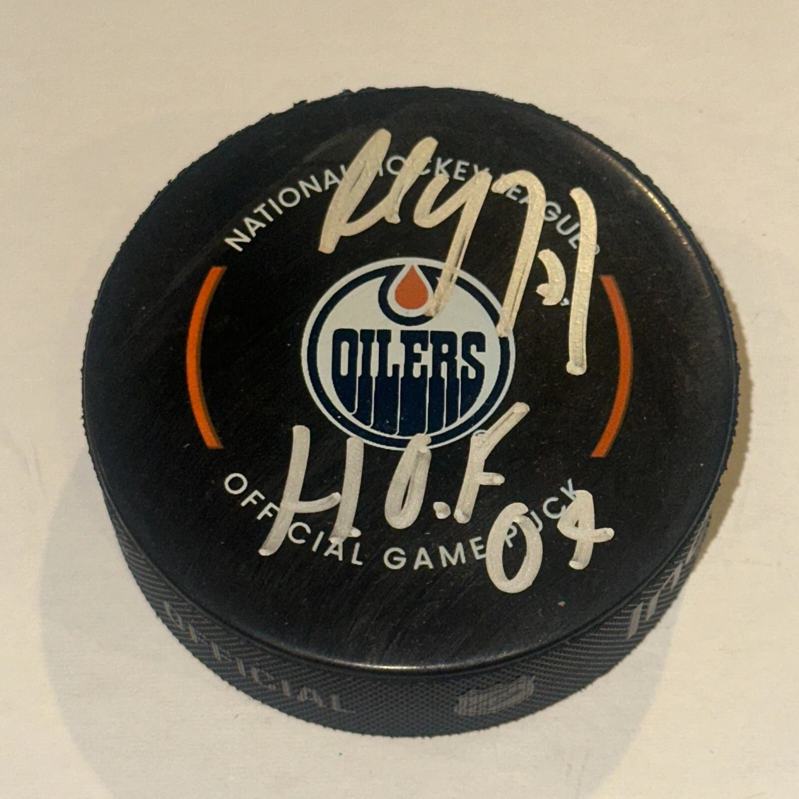 PAUL COFFEY Signed Edmonton OILERS Official GAME Puck Beckett (BAS) w/ HOF Insc