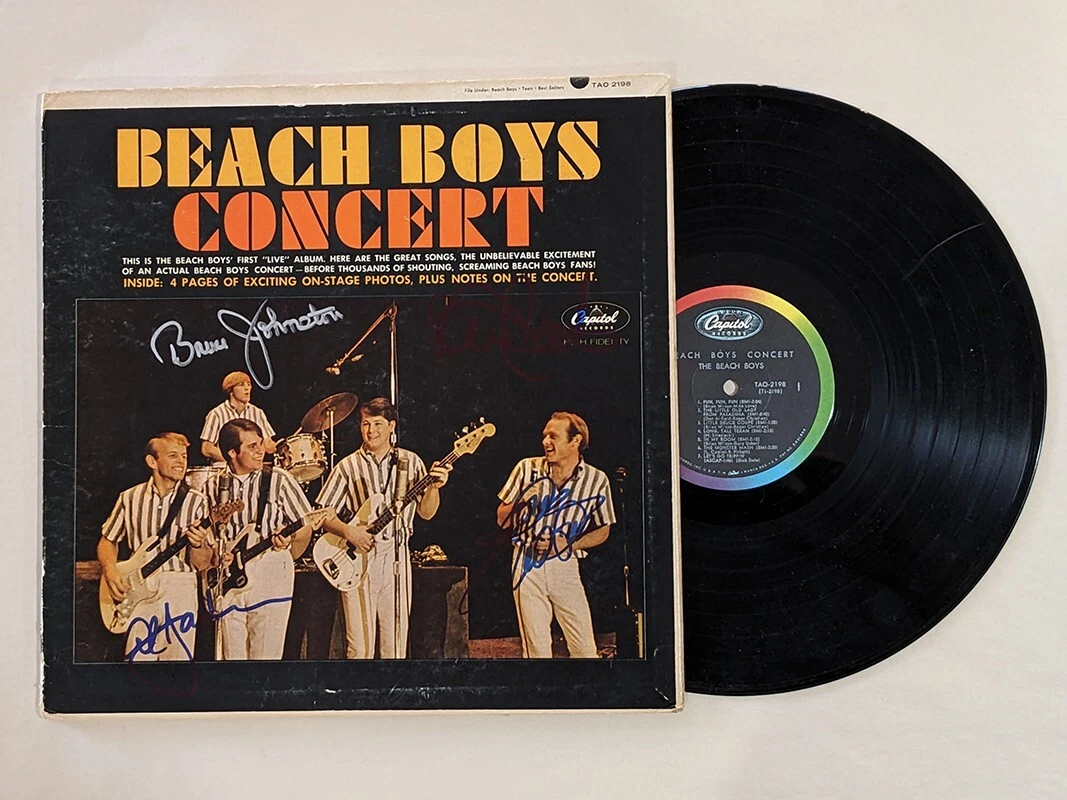 The Beach Boys SIGNED Concert Vinyl Record COA Autographed Al David Bruce Mike