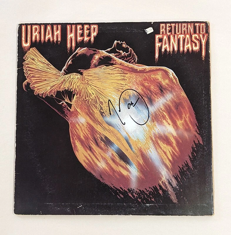 Mick Box of Uriah Heep SIGNED Return To Fantasy Vinyl Record COA Autographed