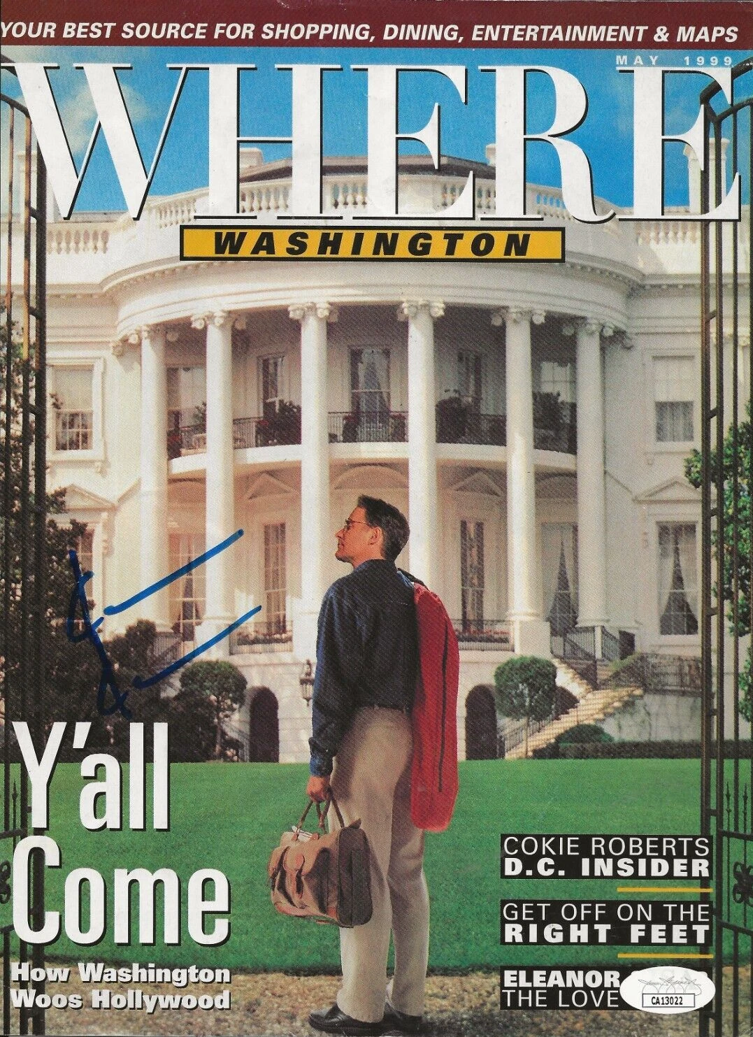 Kevin Kline REAL hand SIGNED Mag Cover Page JSA Autographed Sophie's Choice