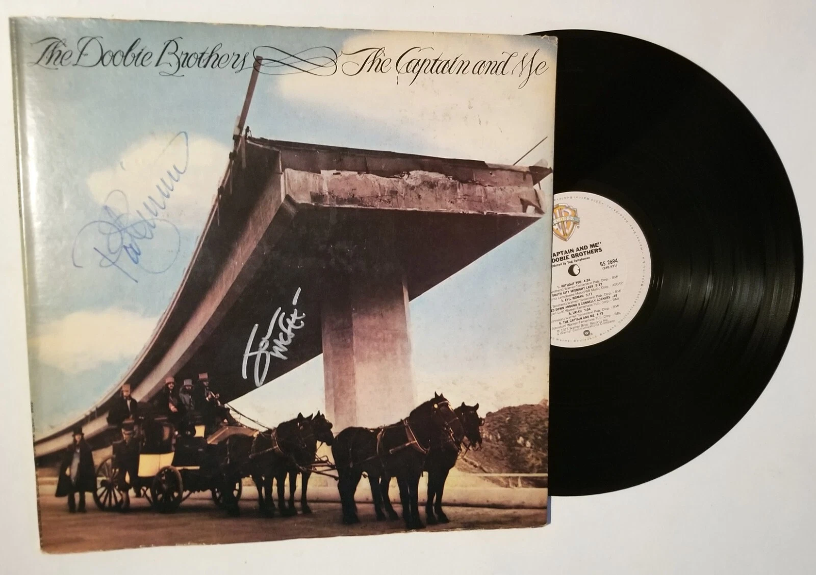 Doobie Brothers SIGNED Captain and Me Vinyl Record JSA Autographed Patrick John
