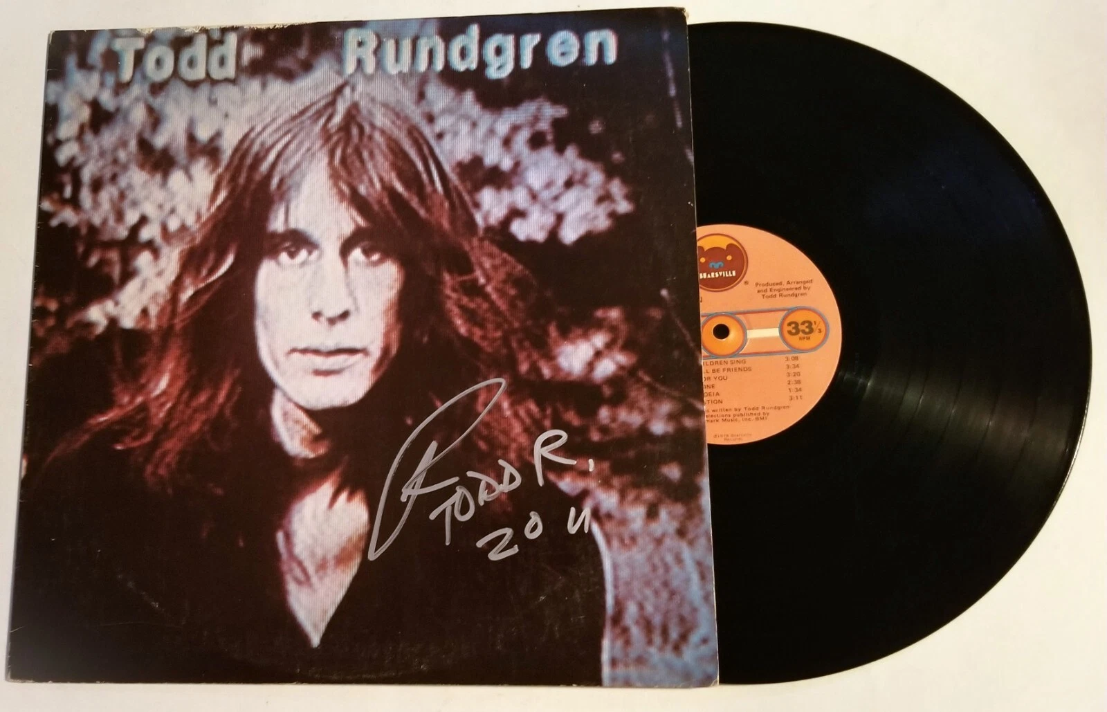 Todd Rundgren SIGNED Hermit of Mink Hollow Vinyl Record JSA Autographed Utopia