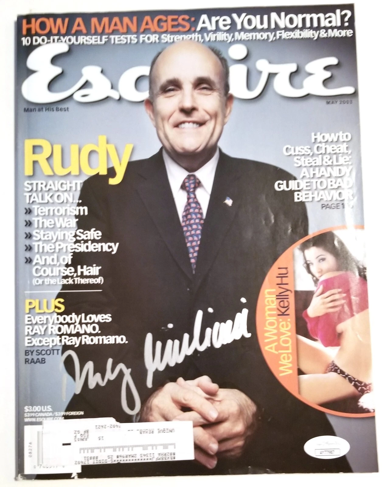 Rudy Guiliani REAL hand SIGNED Esquire Magazine JSA Republican Mayor New York
