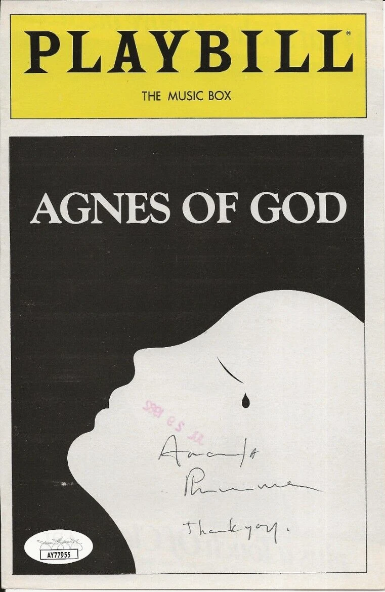 Amanda Plummer SIGNED Agnes of God Playbill Cover Page JSA Autographed Broadway