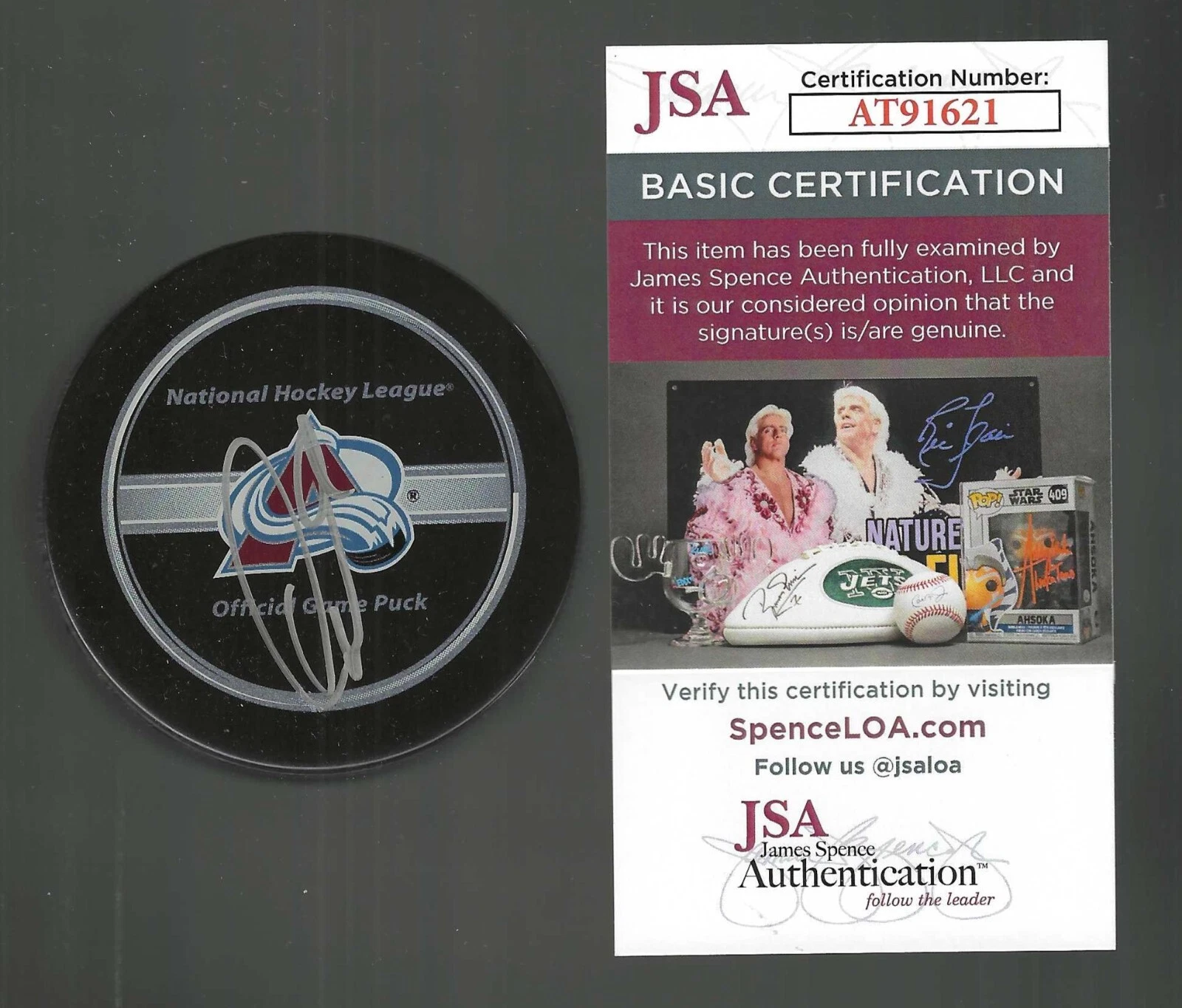 Owen Nolan Signed Colorado Avalanche Official Game Puck JSA COA