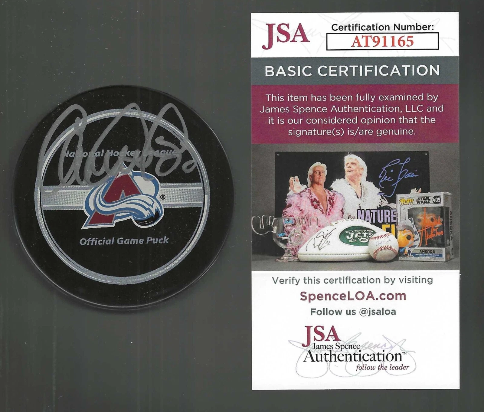 Claude Lemieux Signed Colorado Avalanche Official Game Puck JSA COA