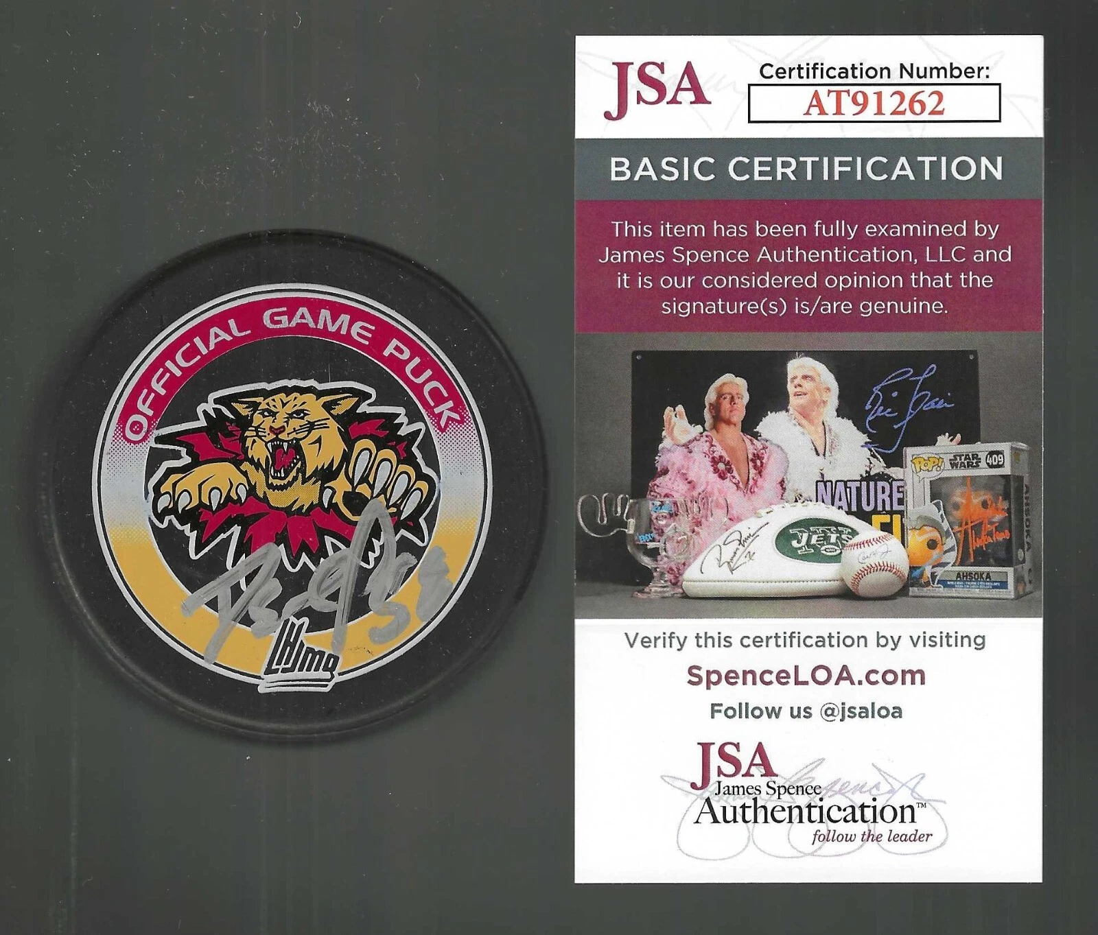 David Savard Signed Moncton Wildcats Game Puck Tampa Bay Lightning JSA COA