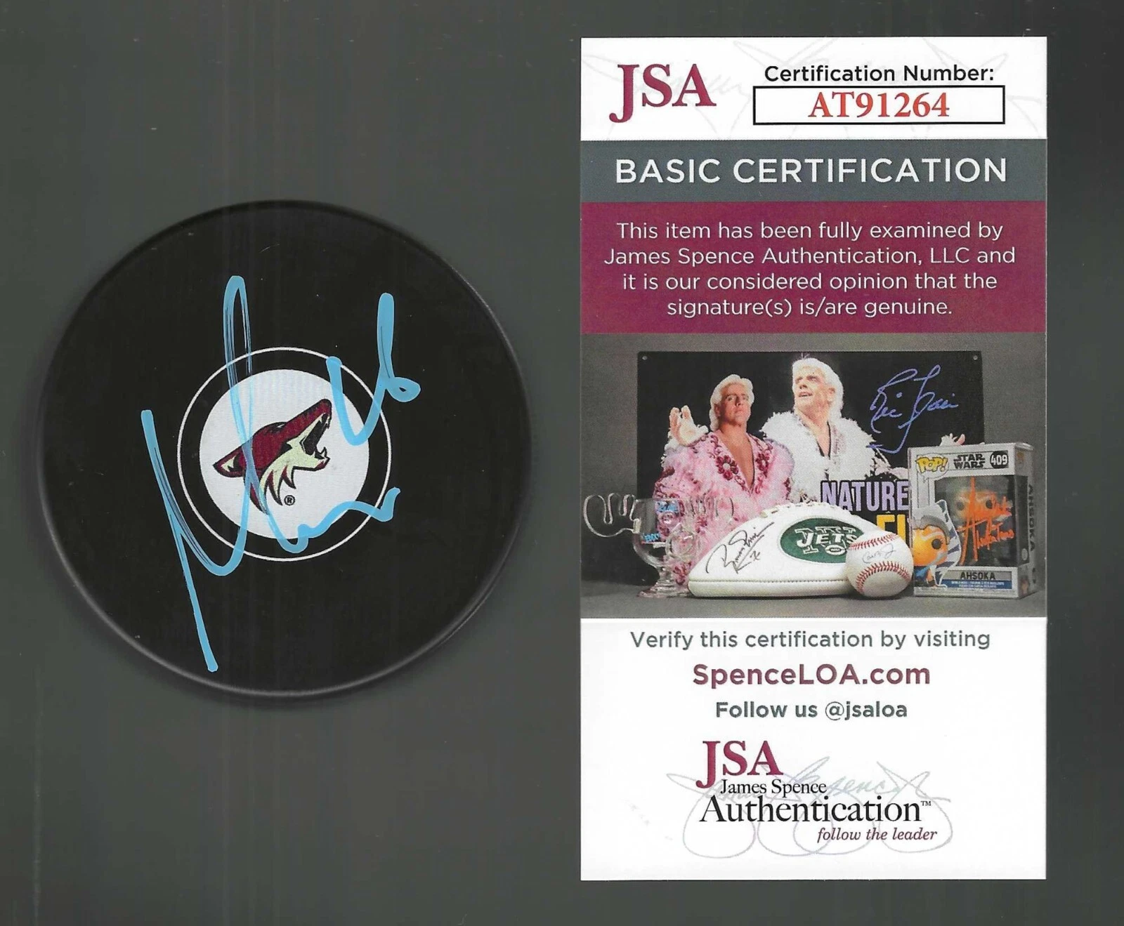 Max Domi Signed Arizona Coyotes Puck Signed in Blue JSA COA