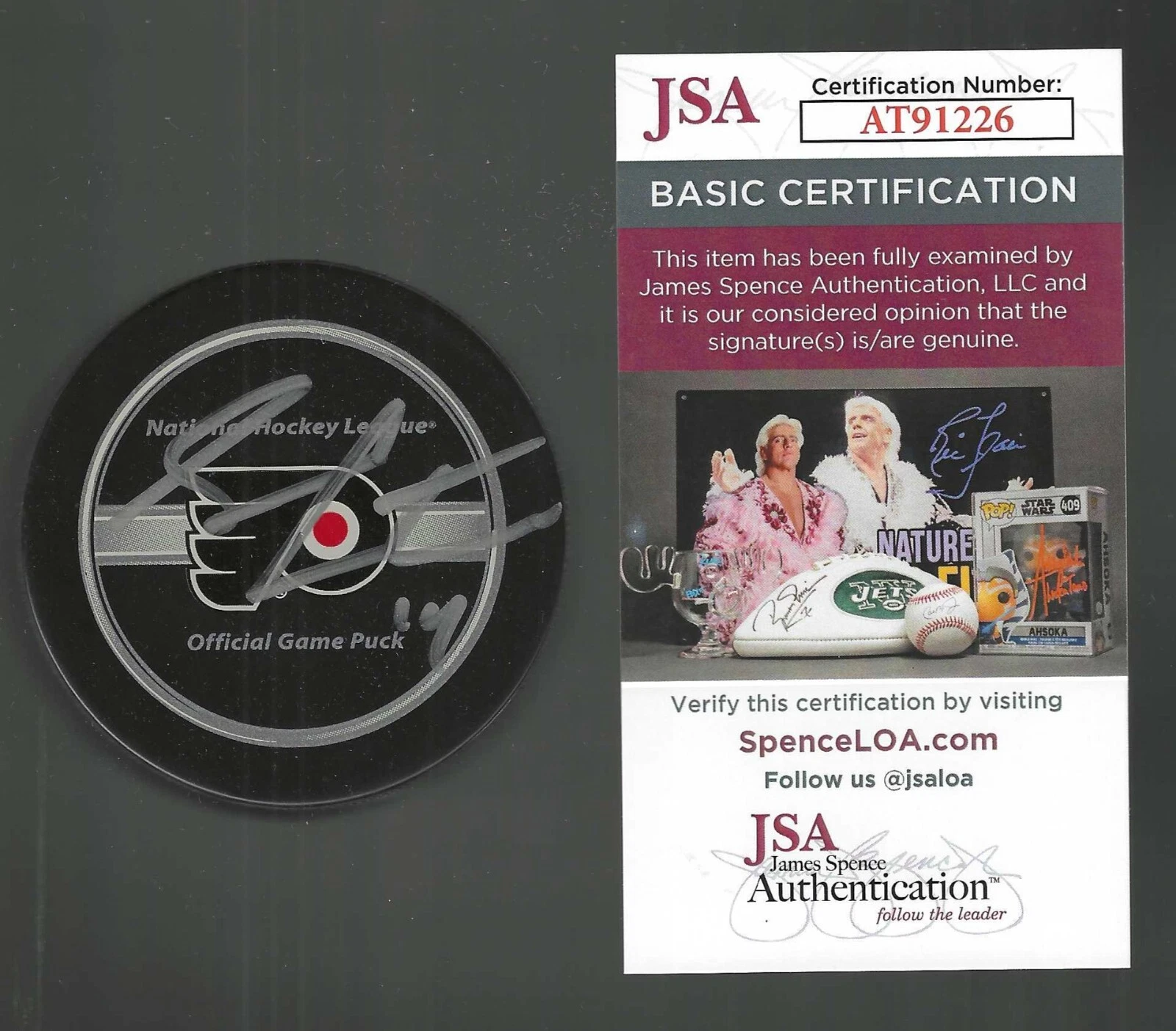 Sean Couturier Signed Philadelphia Flyers Official Game Puck JSA COA