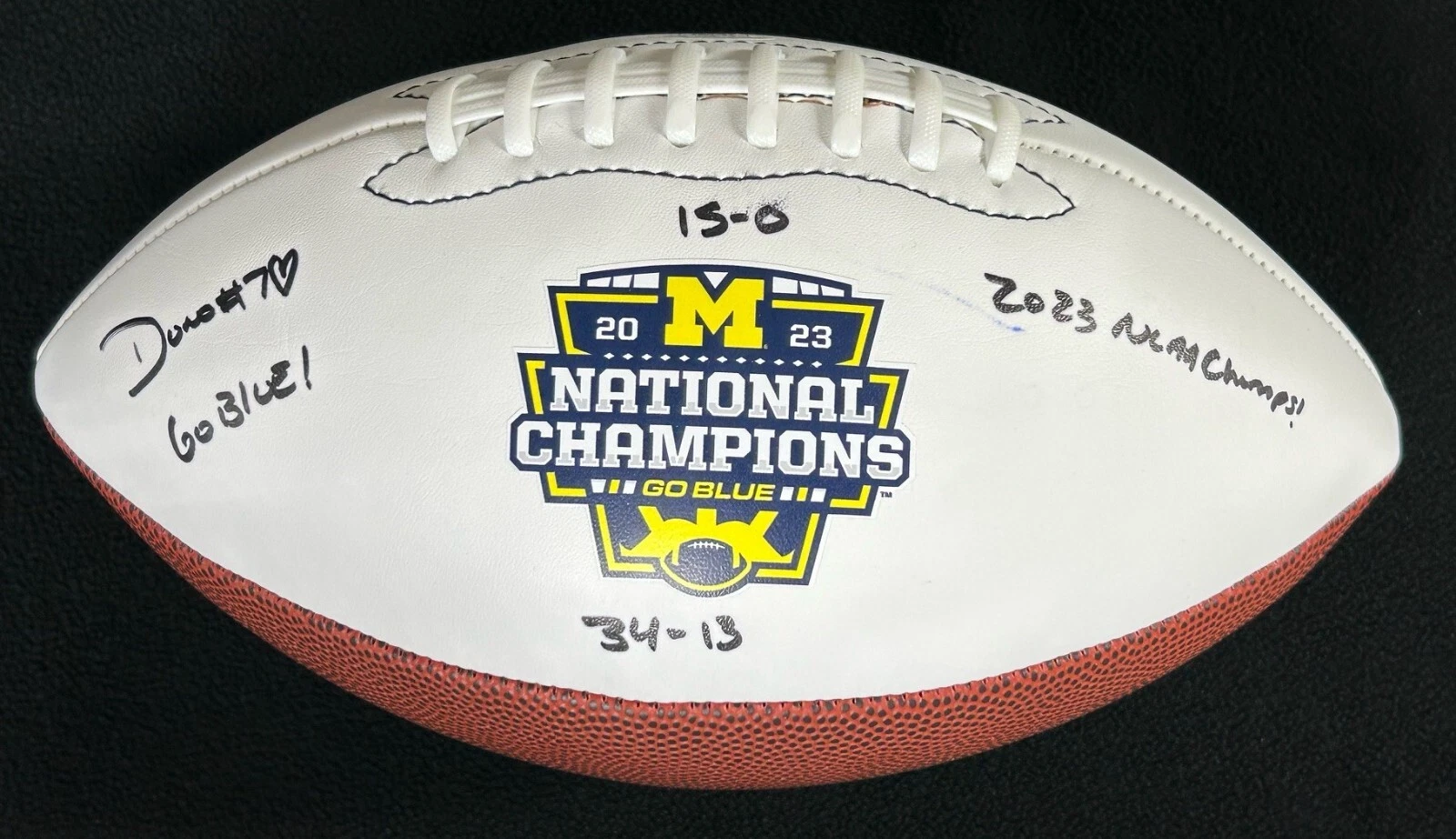 Donovan Edwards Signed Inscribed Michigan Wolverines National Champions Football