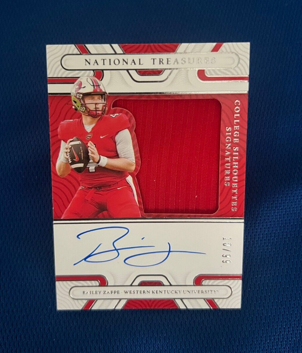 2022 PANINI NATIONAL TREASURES COLLEGIATE BAILEY ZAPPE AUTO SIGNED RC ROOKIE /99