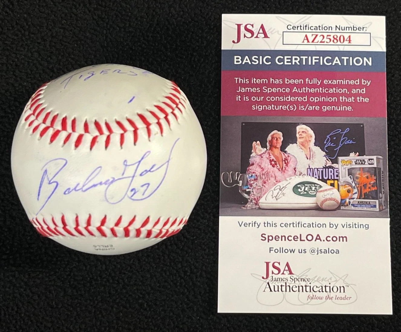 Barbaro Garbey Signed Inscribed Eat Em Up Tigers Detroit Tigers Baseball JSA COA