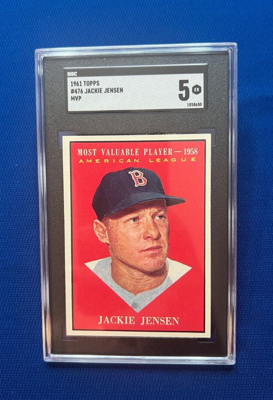 1961 TOPPS JACKIE JENSEN MVP BOSTON RED SOX #476 SGC 5 EX