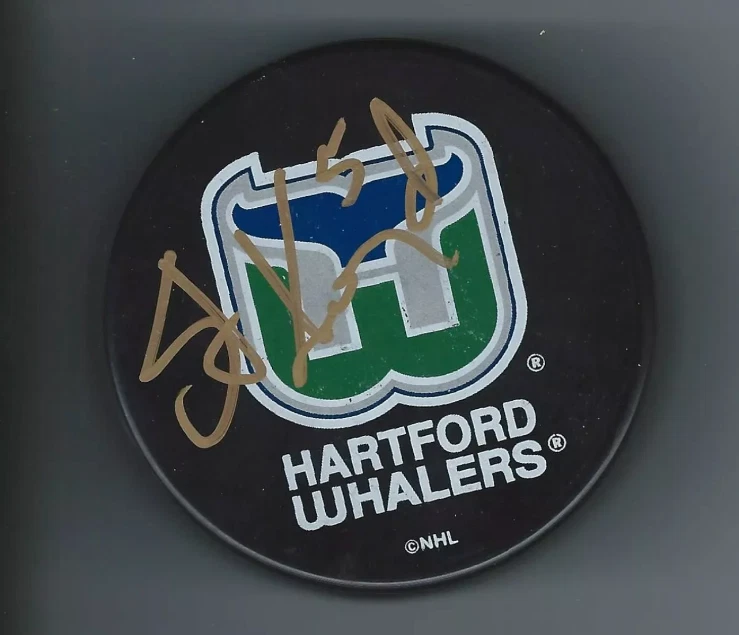 Steve Konroyd Signed Hartford Whalers Puck