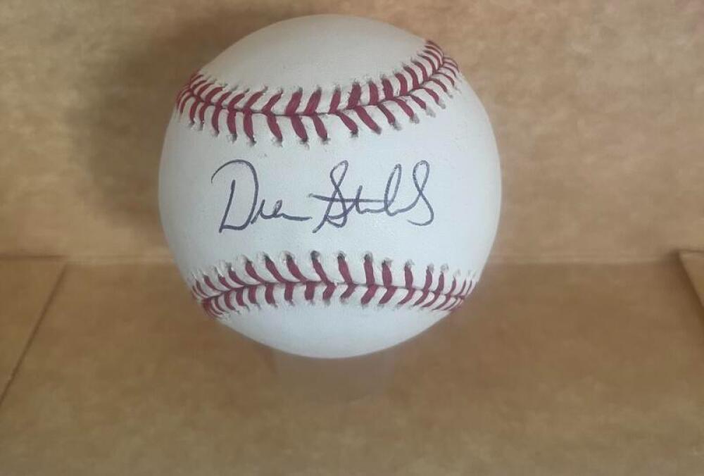 DREW STUBBS REDS/BRAVES SIGNED AUTOGRAPHED M.L. BASEBALL BECKETT AUTH