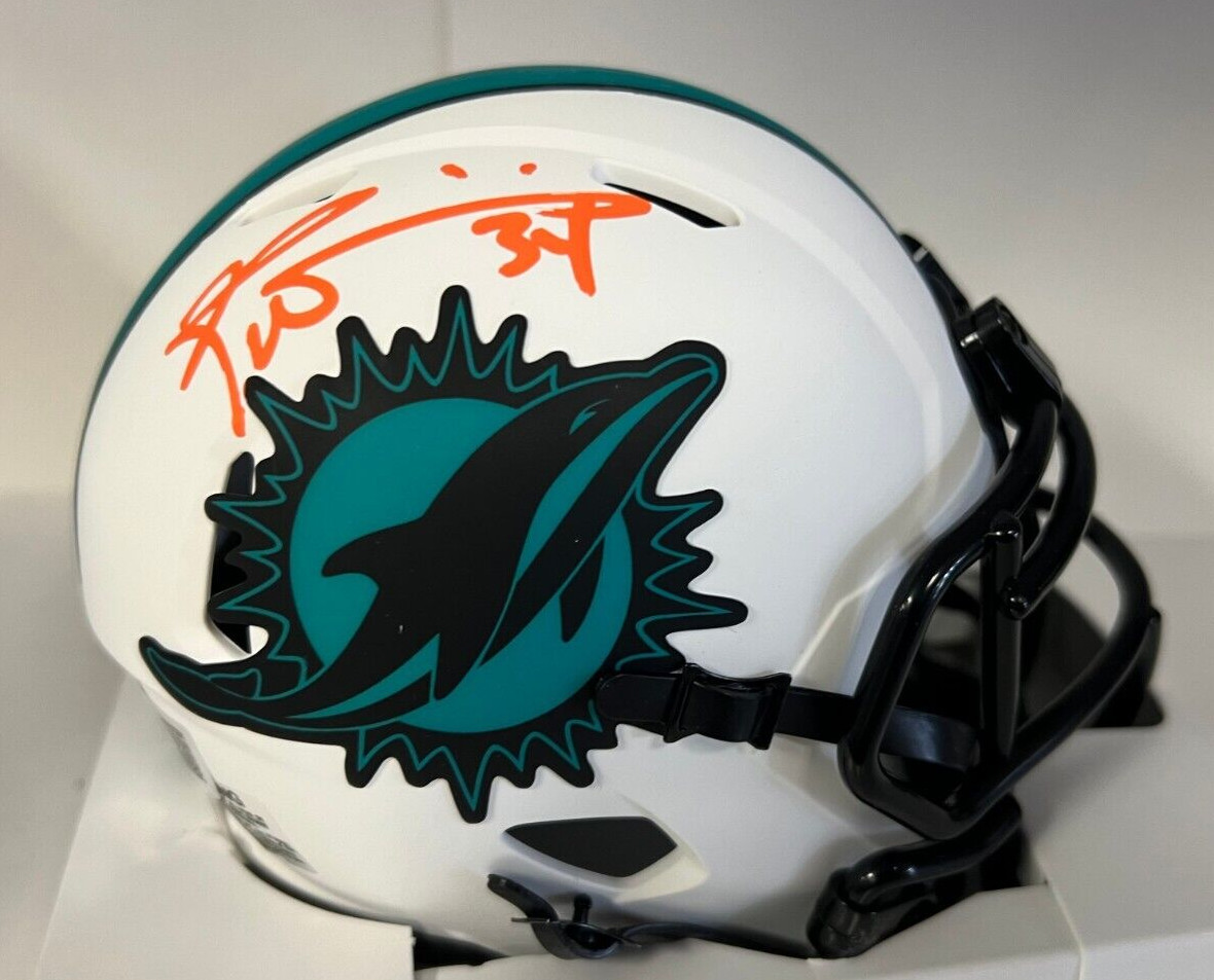 RICKY WILLIAMS MIAMI DOLPHINS SIGNED AUTOGRAPHED LUNAR MINI HELMET BECKETT