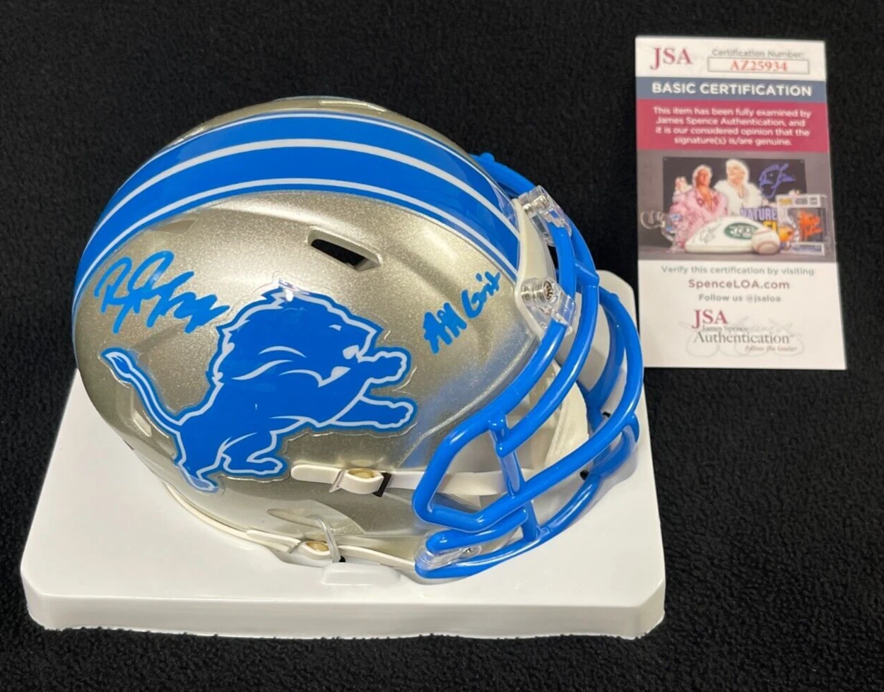 Brian Branch Signed & Inscribed All Grit 24 Detroit Lions Mini Helmet JSA COA