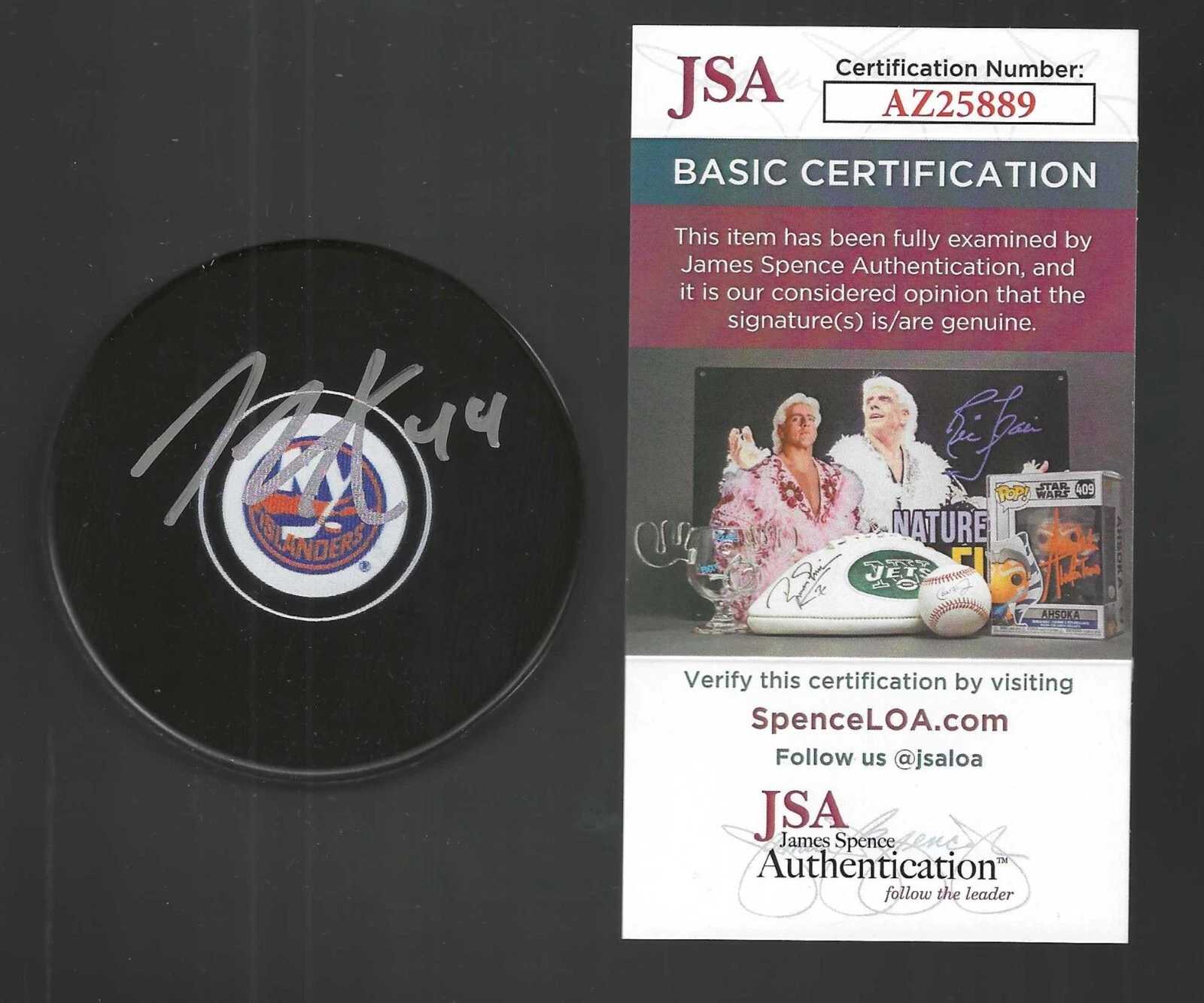 J.G. Pageau Signed New York Islanders Puck JSA COA