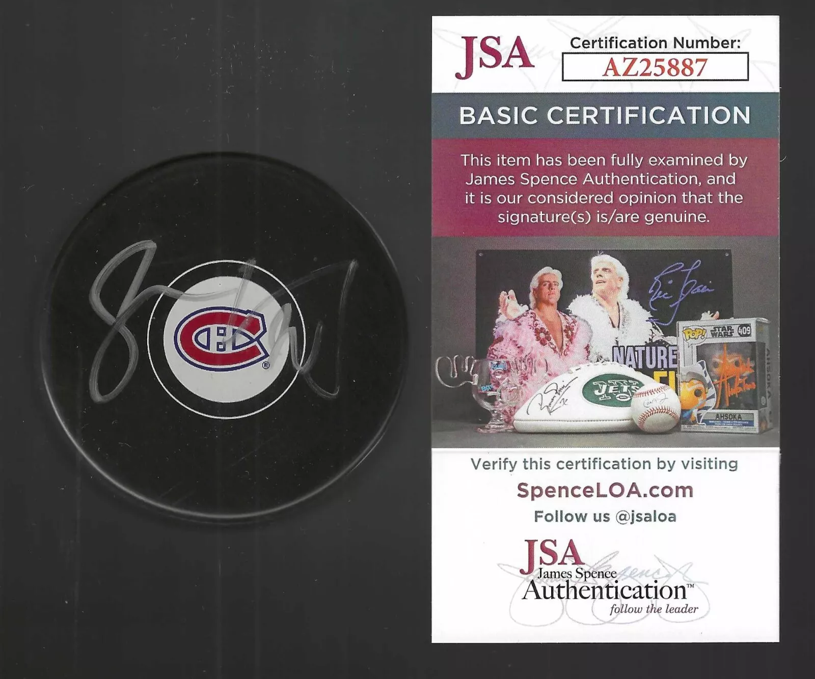 Juraj Slafkovsky Signed Montreal Canadiens Puck JSA COA