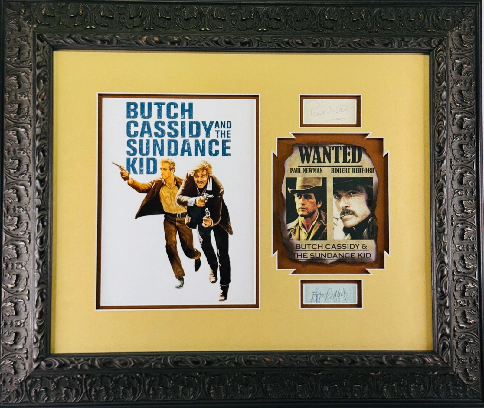 BUTCH CASSIDY & THE SUNDANCE KID ROBERT REDFORD PAUL NEWMAN Framed Signed JSA