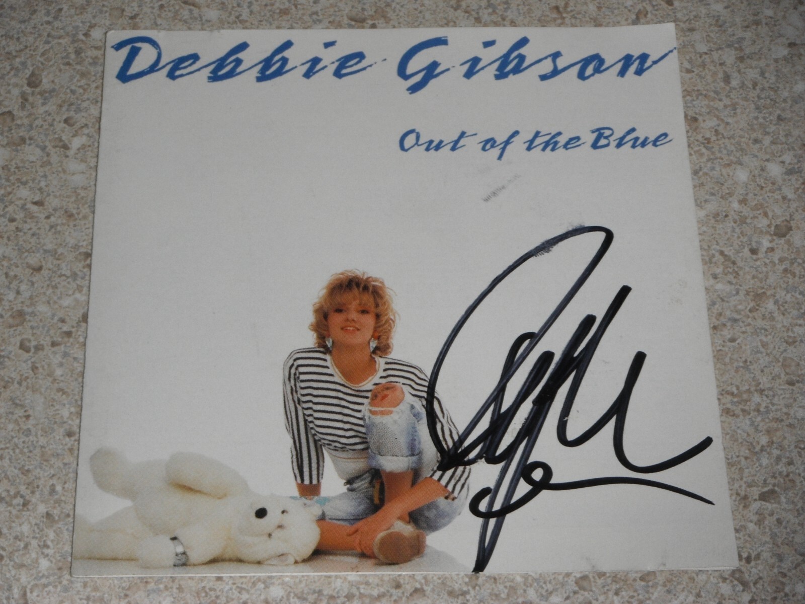 DEBBIE GIBSON SIGNED CD COVER-OUT OF THE BLUE