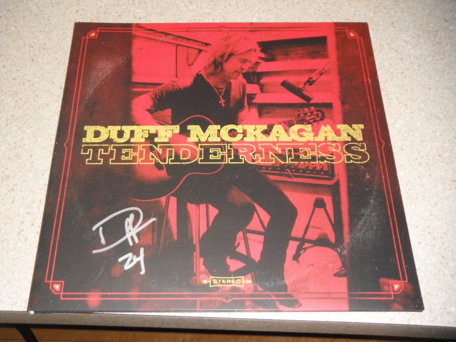 DUFF MCKAGAN SIGNED TENDERNESS VINYL ALBUM GUNS AND ROSES 2A