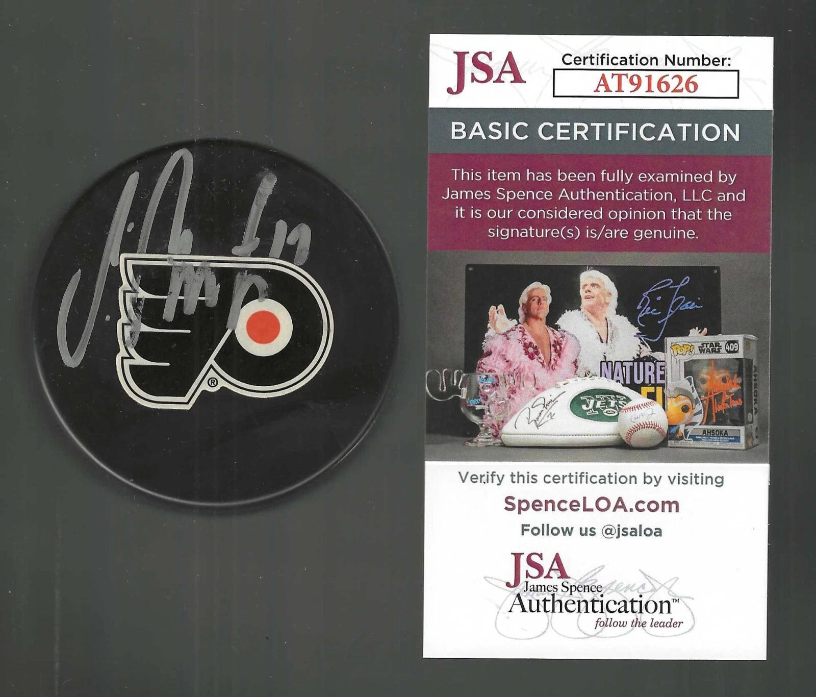 Jeff Carter Signed Philadelphia Flyers Souvenir Puck JSA COA