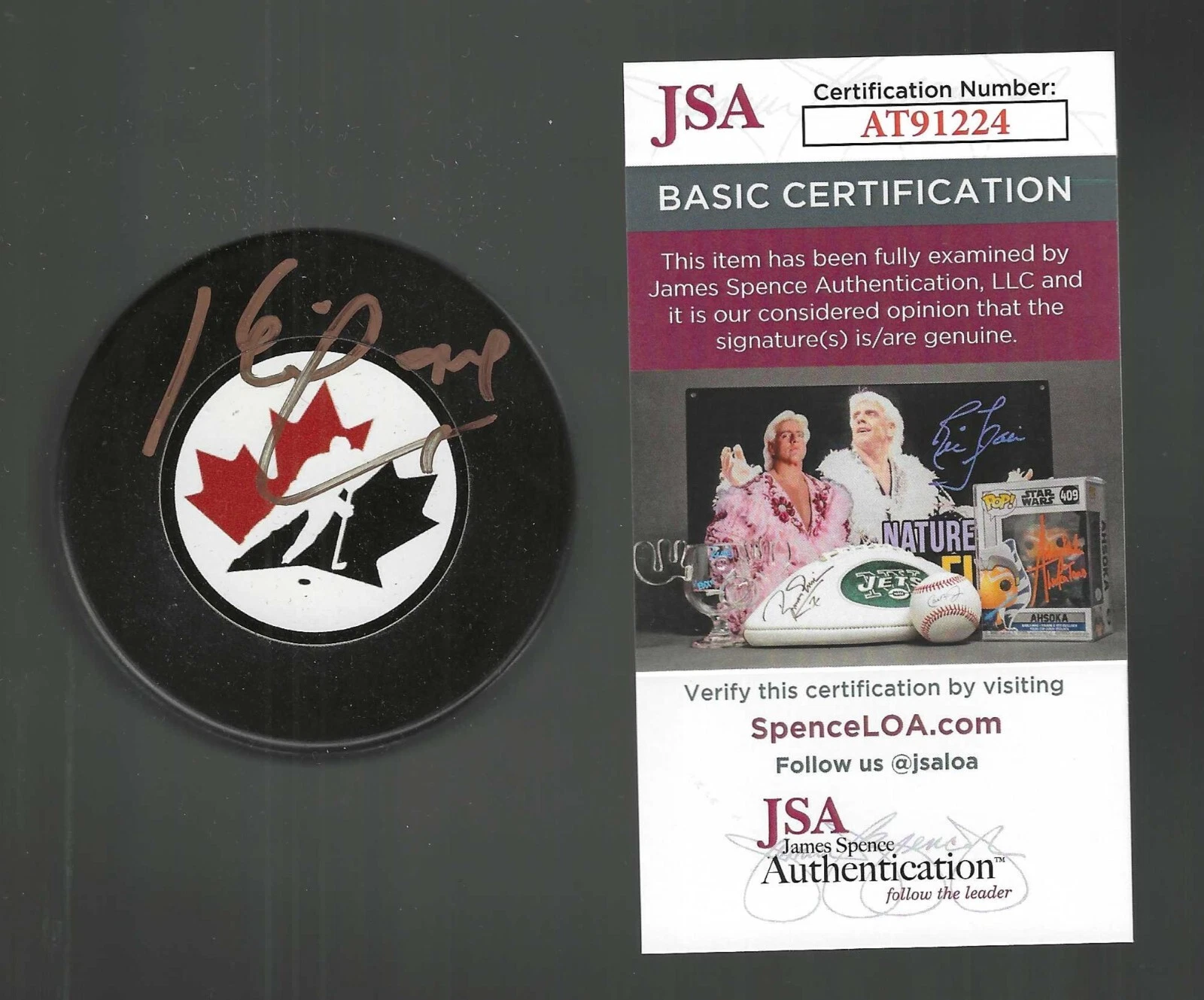 Kevin Lowe Signed Hockey Canada Souevnir Puck Edmonton Oilers JSA COA