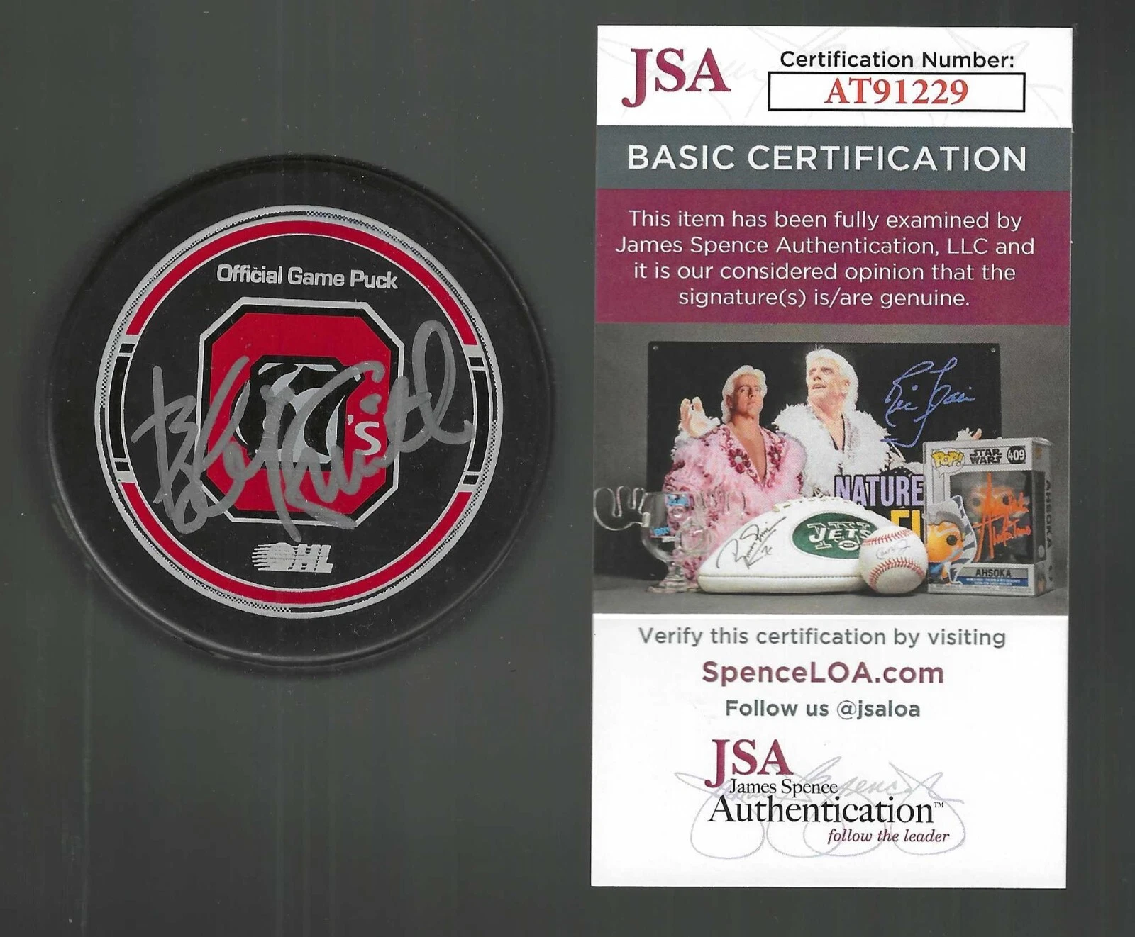 Bobby Smith Signed Ottawa 67's Official Game Puck Minnesota North Stars JSA COA