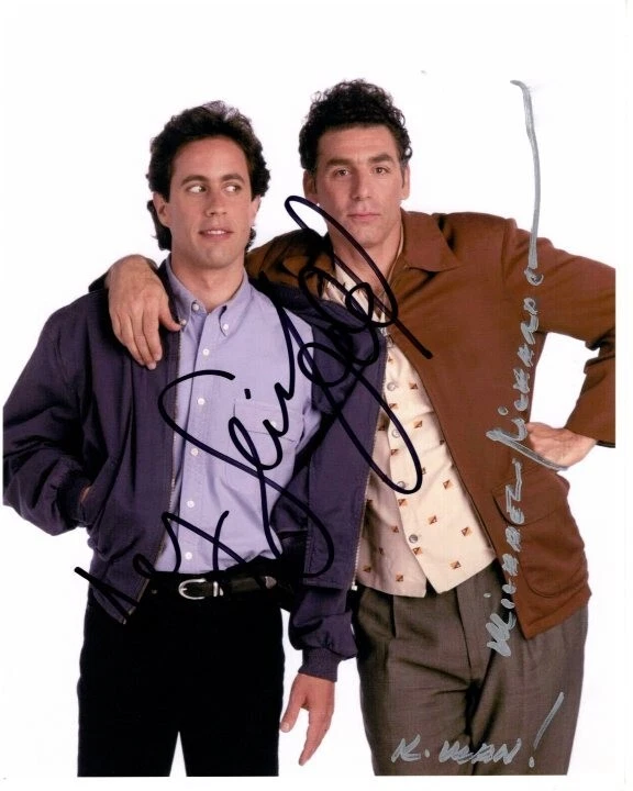 JERRY SEINFELD & MICHAEL RICHARDS signed autographed 8x10 photo