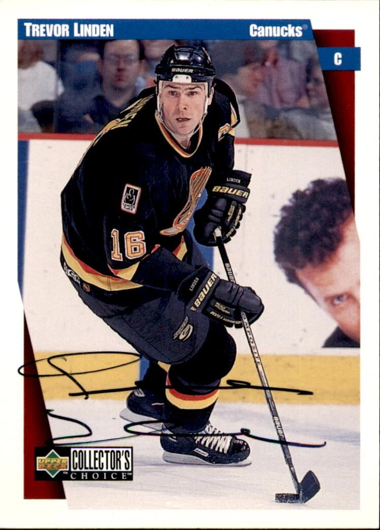 Trevor Linden Signed 1997/98 UD Collectors Choice Card #259 Vancouver Canucks