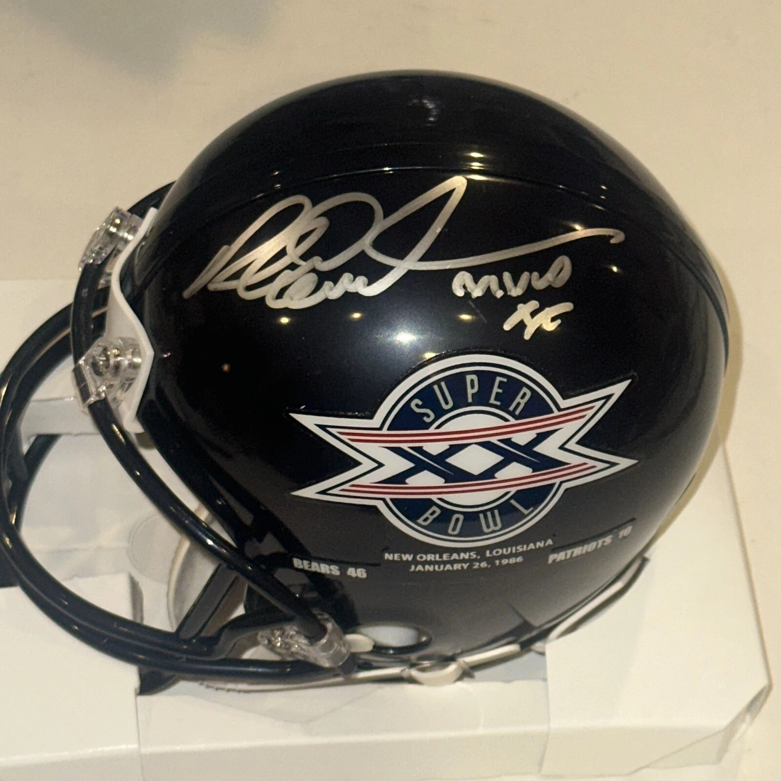 RICHARD DENT Signed BEARS SUPER BOWL CHAMPS Mini-helmet Beckett Auth & MVP Ins