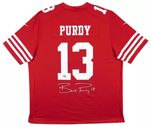 49ERS BROCK PURDY AUTHENTIC SIGNED RED NIKE GAME JERSEY AUTOGRAPHED FANATICS COLLECTIBLE MEMORABILIA