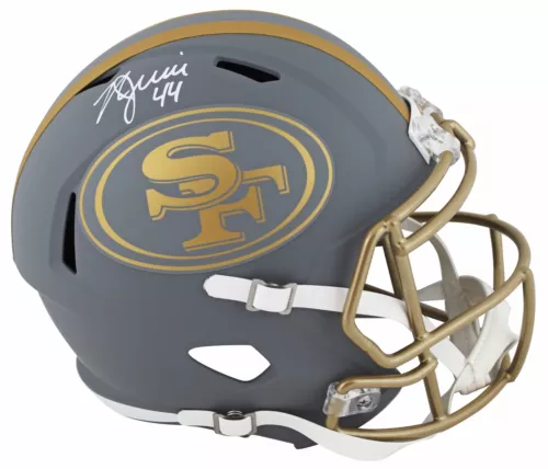 49ERS KYLE JUSZCZYK SIGNED SLATE FULL SIZE SPEED REP HELMET BAS WITNESSED COLLECTIBLE MEMORABILIA