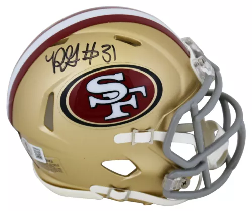 49ERS RENARDO GREEN AUTHENTIC SIGNED SPEED MINI HELMET AUTOGRAPHED BAS WITNESSED COLLECTIBLE MEMORABILIA