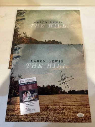 AARON LEWIS SIGNED AUTOGRAPH THE HILL VINYL ALBUM INSERT JSA COA RECORD COLLECTIBLE MEMORABILIA