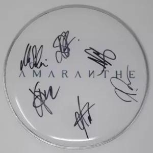 AMARANTHE (Group Band) Signed Autograph Auto 12" Drumhead Drum Head by 6 JSA