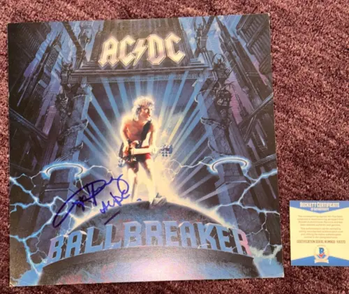 ANGUS YOUNG Signed AC/DC Ballbreaker ALBUM FLAT w/ Beckett (BAS) COA ...