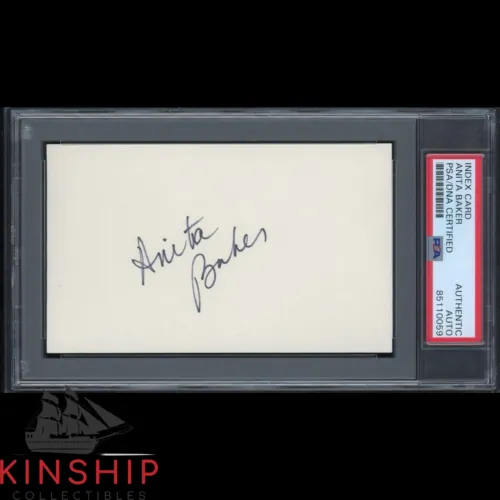 ANITA BAKER SIGNED 3×5 INDEX CARD PSA DNA SLABBED RARE MUSIC AUTO C2430 COLLECTIBLE MEMORABILIA