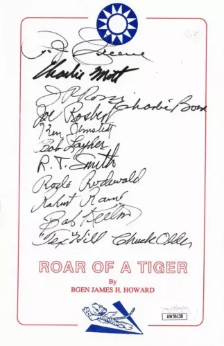 AVG FLYING TIGERS MULTI SIGNED BOOKPLATE JSA AW56138 SMITH HILL BOND + 10 MORE