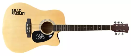 Brad Paisley country music star signed acoustic guitar proof Beckett COA star autograph Brad Paisley country music star signed acoustic guitar proof Beckett COA star autograph