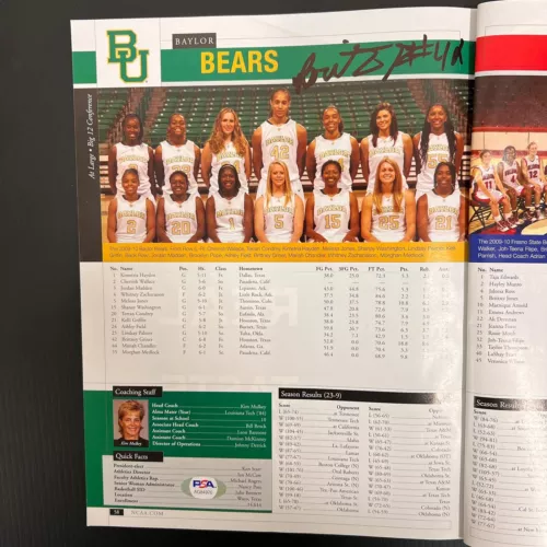 BRITTNEY GRINER SIGNED NCAA MAGAZINE PSA/DNA SLABBED AUTOGRAPHED BAYLOR COLLECTIBLE MEMORABILIA