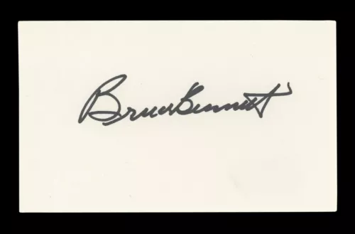 BRUCE BENNETT SAHARA AUTHENTIC SIGNED 3×5 INDEX CARD AUTOGRAPHED BAS #AD70336 COLLECTIBLE MEMORABILIA