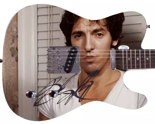 Bruce Springsteen Signed Darkness On The Edge Of Town CD LP Graphics Guitar ACOA