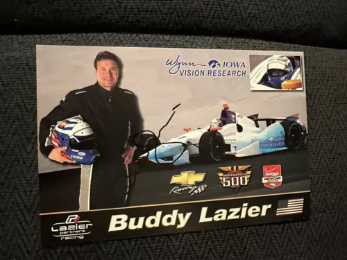 BUDDY LAZIER SIGNED INDIANAPOLIS 500 PROMO HERO CARD INDY CAR 2014 RARE COLLECTIBLE MEMORABILIA