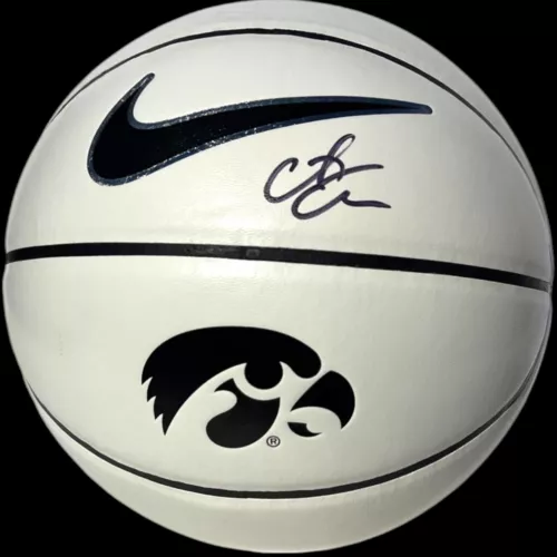 CAITLIN CLARK SIGNED IOWA HAWKEYES NIKE LOGO BASKETBALL INDIANA FEVER JSA COLLECTIBLE MEMORABILIA
