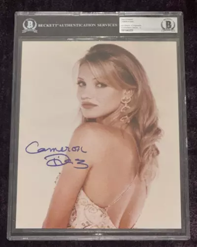 CAMERON DIAZ Signed 8 X 10 PHOTO BAS Beckett Auth. & Encapsulated AUTO Grade 10